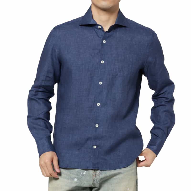 BARNEYS NEW YORK リネンシャツ BLUE