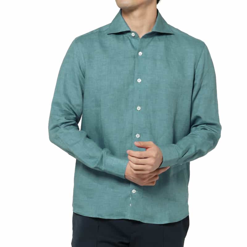 BARNEYS NEW YORK リネンシャツ TURQUOISE