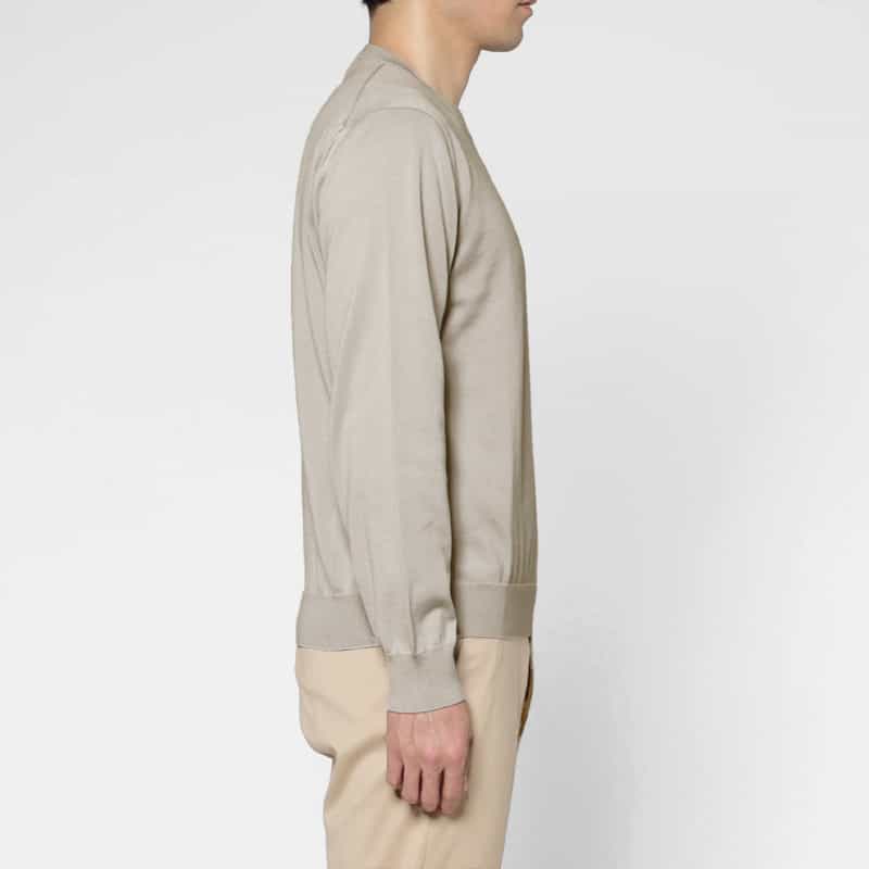 BARNEYS NEW YORK 海島綿クルーネックニットプルオーバー LIGHT GRAY