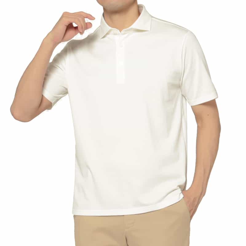 BARNEYS NEW YORK 鹿の子ポロシャツ WHITE