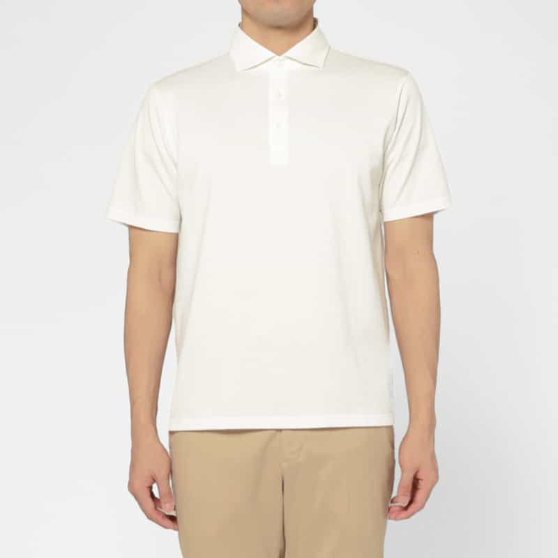 BARNEYS NEW YORK 鹿の子ポロシャツ WHITE