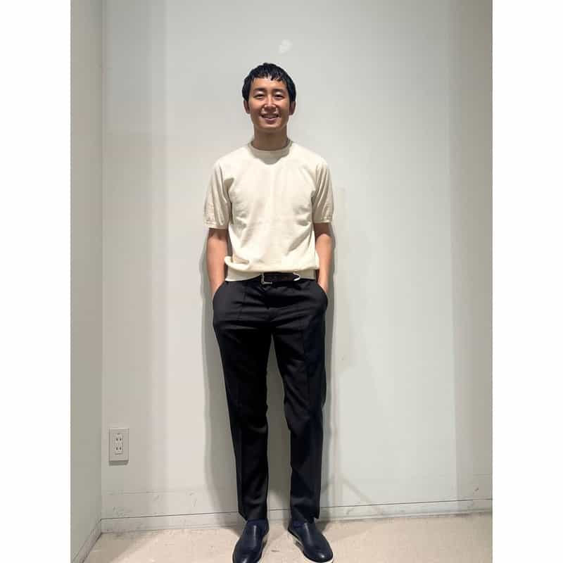 BARNEYS NEW YORK シーアイランドコットン クルーネックニットプルオーバー IVORY