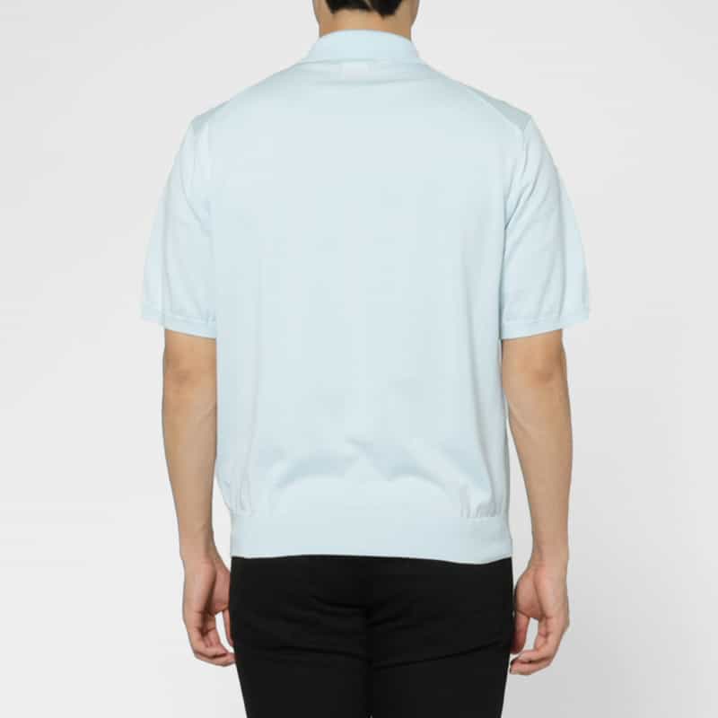 BARNEYS NEW YORK 海島綿ニットポロシャツ LIGHT BLUE