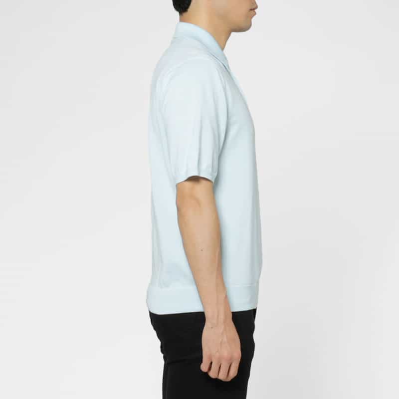 BARNEYS NEW YORK 海島綿ニットポロシャツ LIGHT BLUE