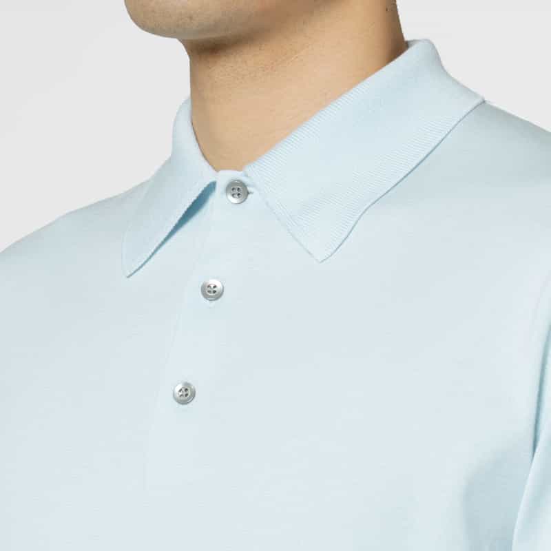 BARNEYS NEW YORK 海島綿ニットポロシャツ LIGHT BLUE