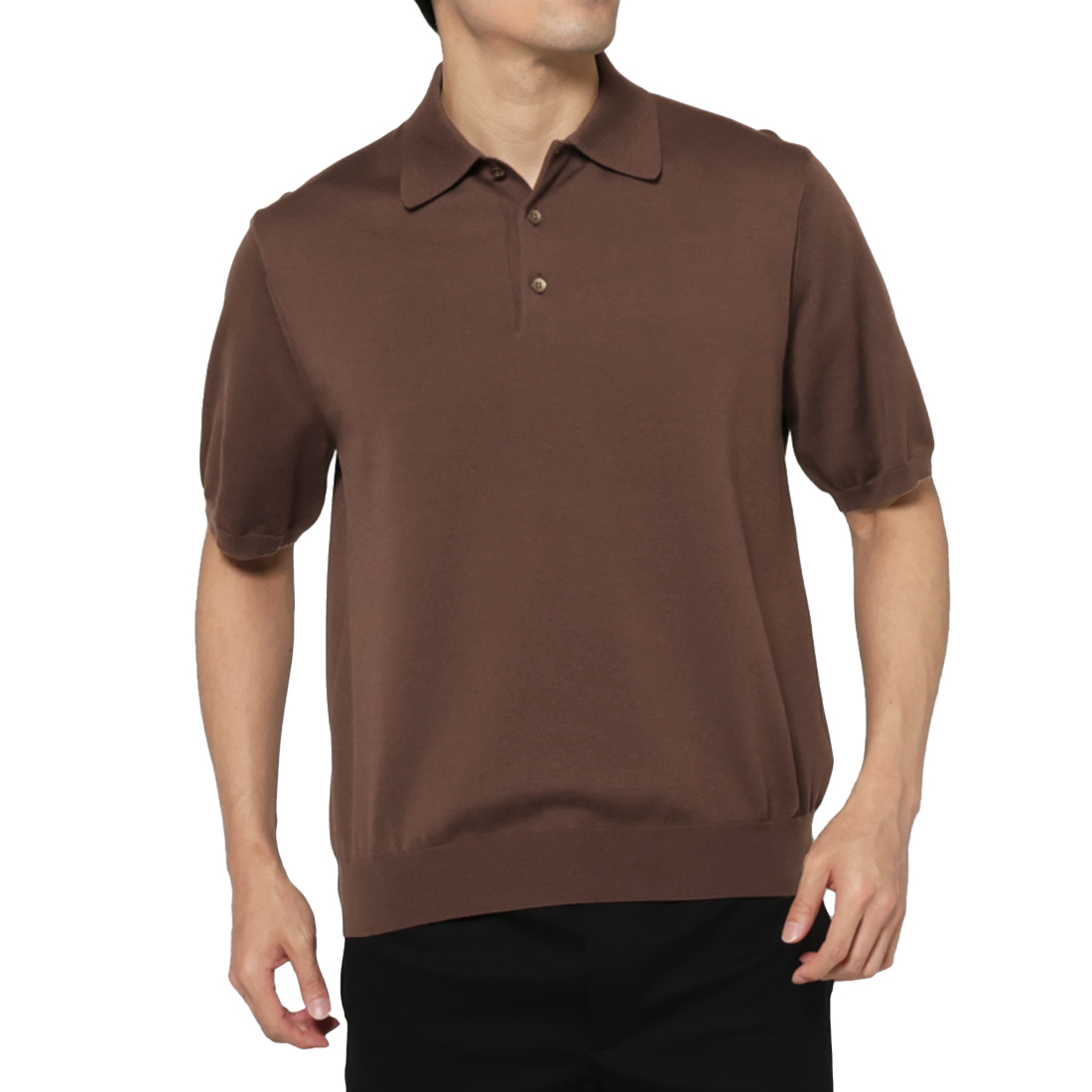 海島綿ニットポロシャツ