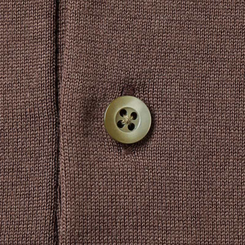 BARNEYS NEW YORK 海島綿ニットポロシャツ BROWN