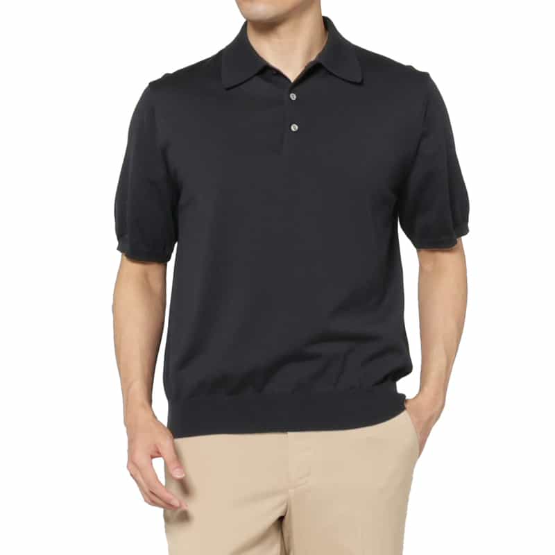 海島綿ニットポロシャツ