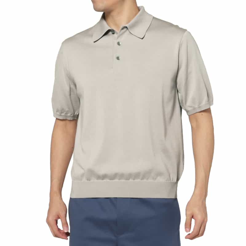 海島綿ニットポロシャツ