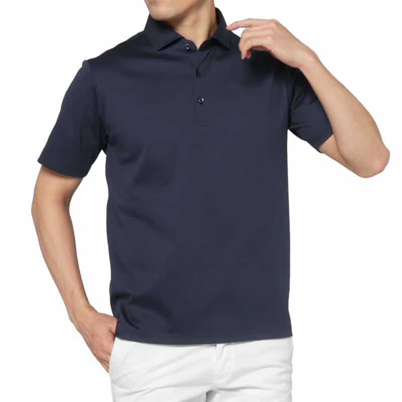 BARNEYS NEW YORK コットンポロシャツ NAVY