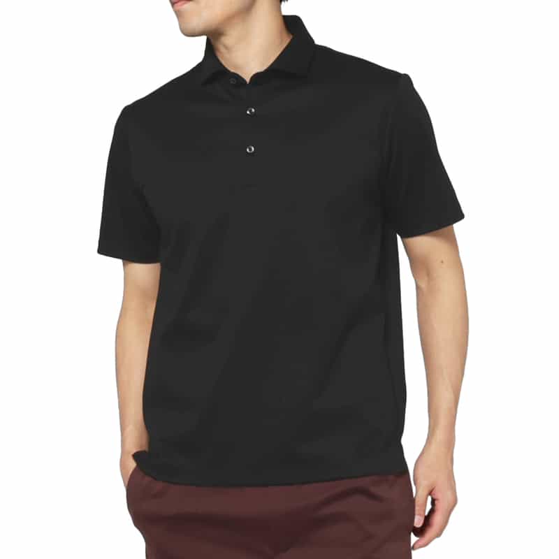 BARNEYS NEW YORK コットンポロシャツ BLACK