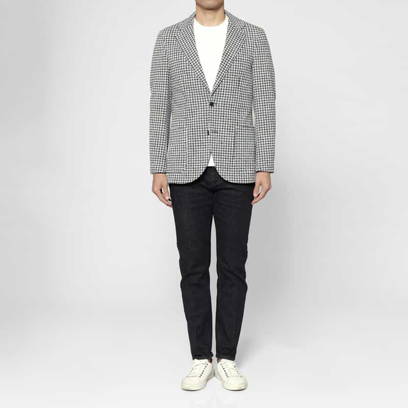 BARNEYS NEW YORK 千鳥格子柄テーラードジャケット BLUE