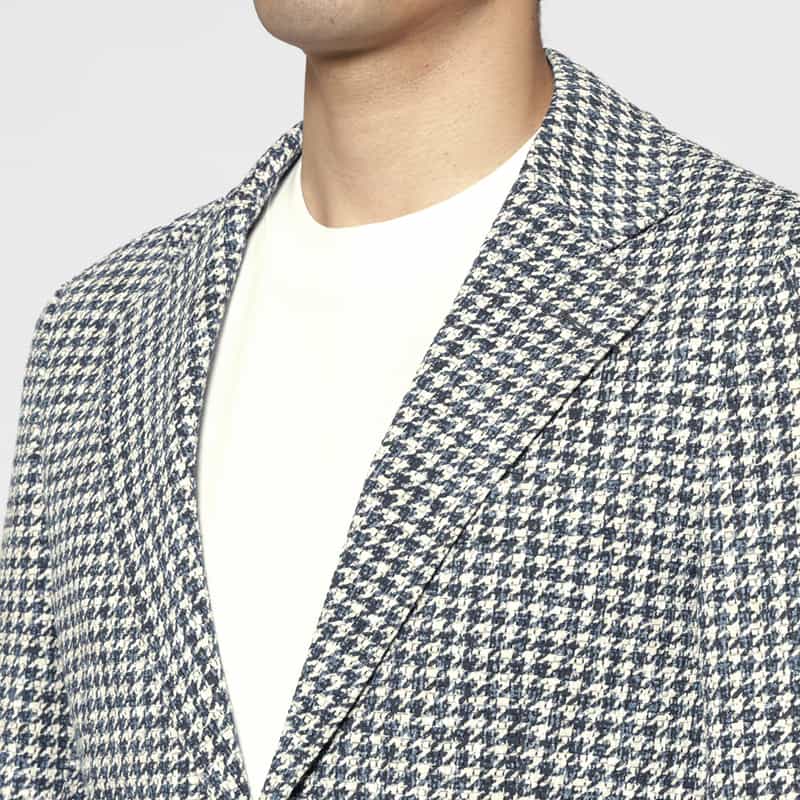 BARNEYS NEW YORK 千鳥格子柄テーラードジャケット BLUE