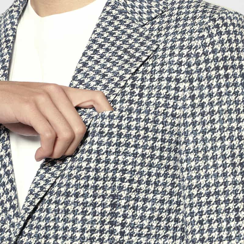 BARNEYS NEW YORK 千鳥格子柄テーラードジャケット BLUE