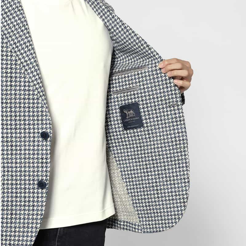 BARNEYS NEW YORK 千鳥格子柄テーラードジャケット BLUE