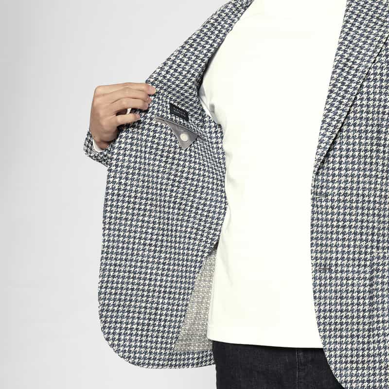 BARNEYS NEW YORK 千鳥格子柄テーラードジャケット BLUE