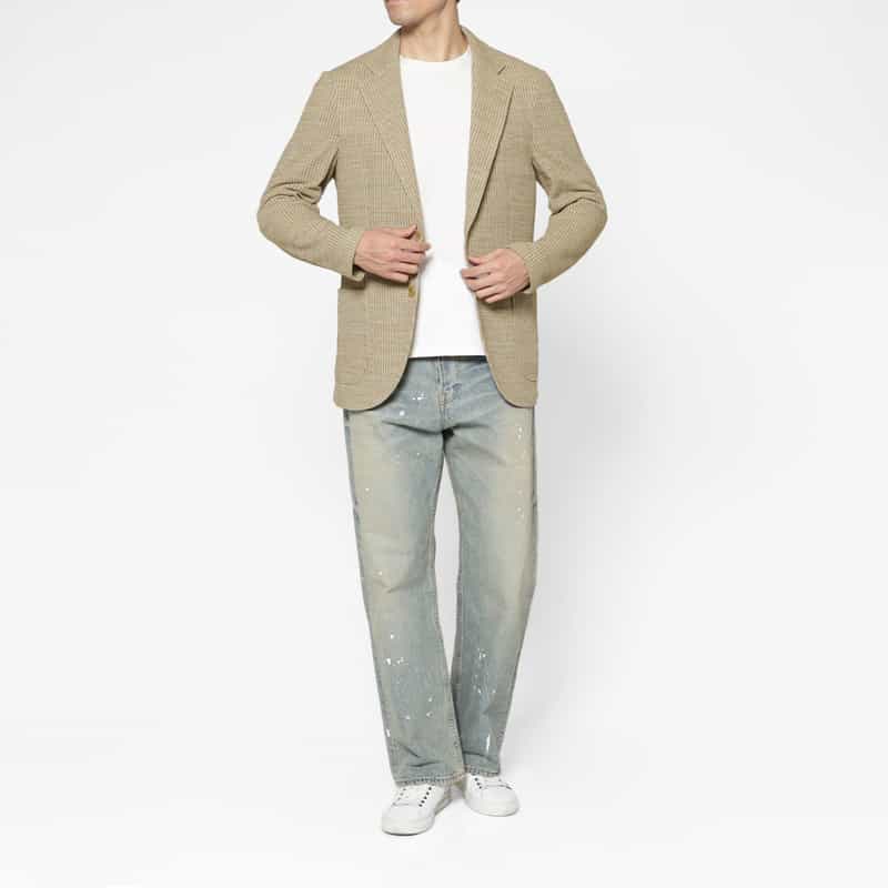 BARNEYS NEW YORK ストライプ柄テーラードジャケット BEIGE
