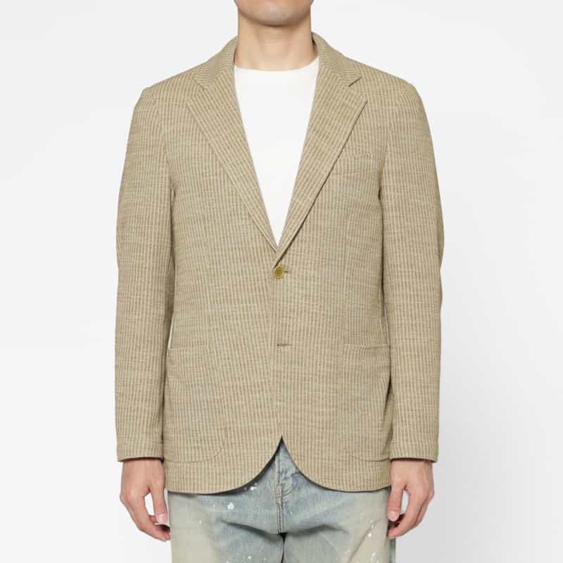 BARNEYS NEW YORK ストライプ柄テーラードジャケット BEIGE