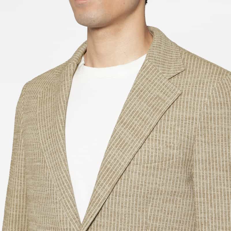 BARNEYS NEW YORK ストライプ柄テーラードジャケット BEIGE