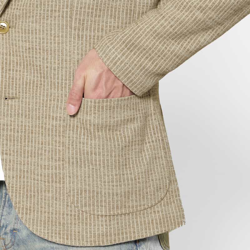 BARNEYS NEW YORK ストライプ柄テーラードジャケット BEIGE