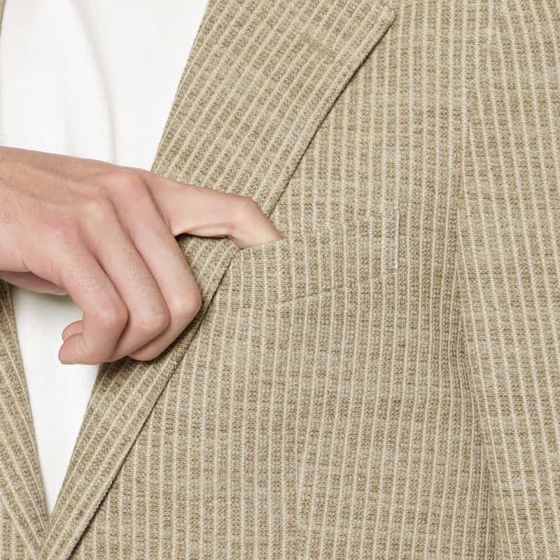 BARNEYS NEW YORK ストライプ柄テーラードジャケット BEIGE