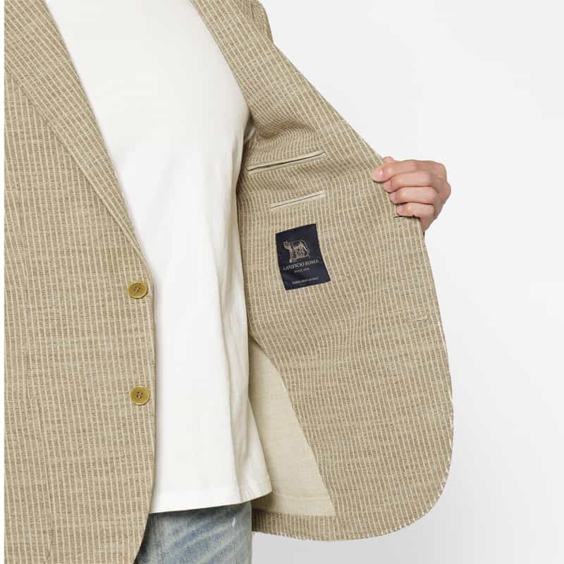 BARNEYS NEW YORK ストライプ柄テーラードジャケット BEIGE