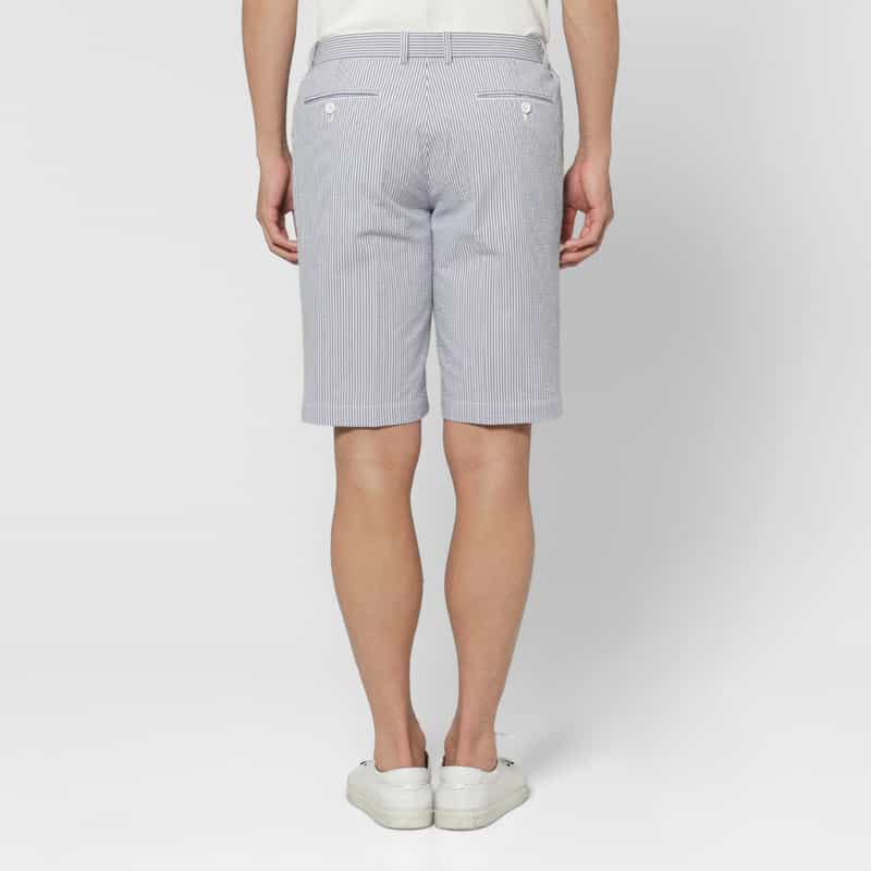 BARNEYS NEW YORK シアサッカー素材ストライプ柄ショーツ BLUE