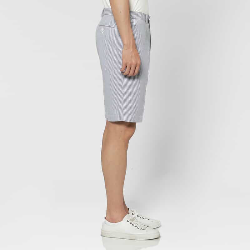 BARNEYS NEW YORK シアサッカー素材ストライプ柄ショーツ BLUE