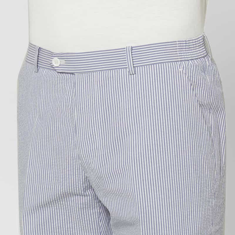 BARNEYS NEW YORK シアサッカー素材ストライプ柄ショーツ BLUE