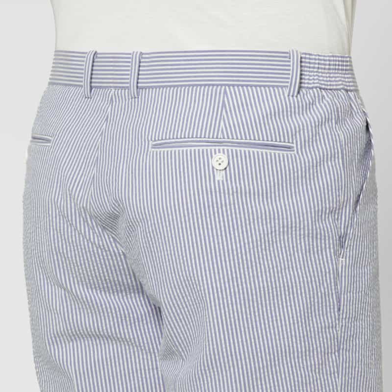 BARNEYS NEW YORK シアサッカー素材ストライプ柄ショーツ BLUE