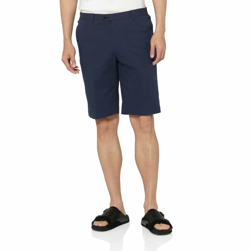 BARNEYS NEW YORK シアサッカー素材ストライプ柄ショーツ NAVY