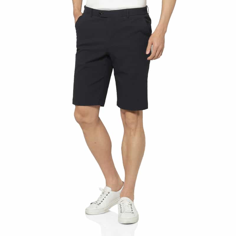 BARNEYS NEW YORK シアサッカー素材ストライプ柄ショーツ BLACK