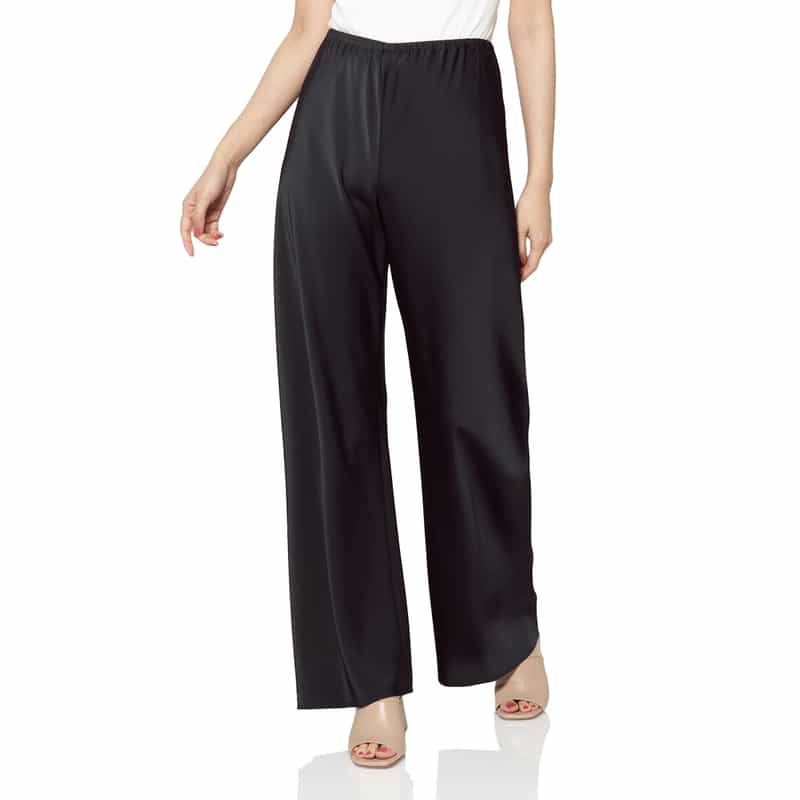 BARNEYS NEW YORK ウォッシャブル サテンワイドパンツ NAVY