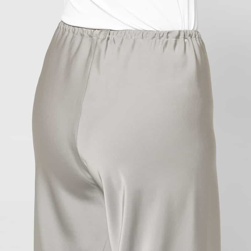 BARNEYS NEW YORK ウォッシャブル サテンワイドパンツ LIGHT GRAY