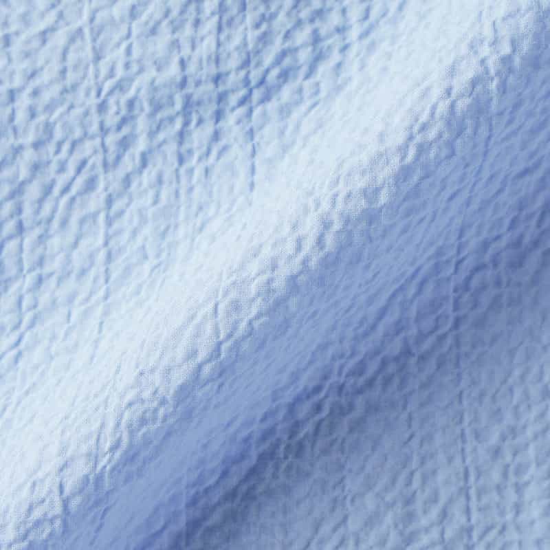 BARNEYS NEW YORK シアサッカー素材カジュアルシャツ BLUE