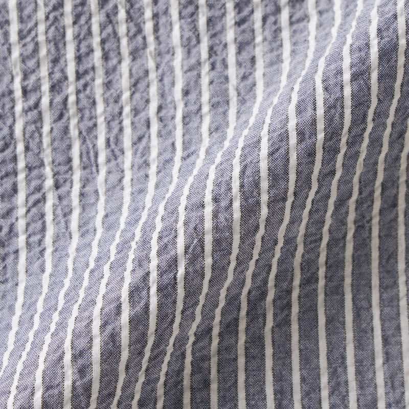 BARNEYS NEW YORK シアサッカー素材カジュアルシャツ NAVY
