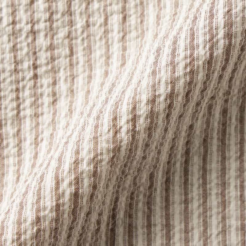 BARNEYS NEW YORK シアサッカー素材カジュアルシャツ BROWN