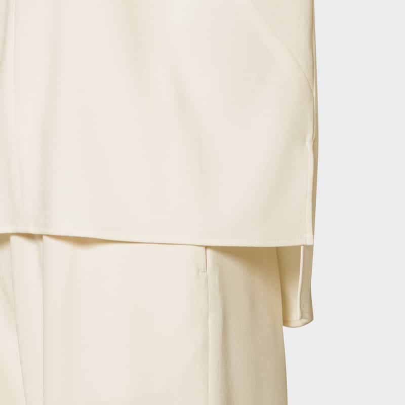 BARNEYS NEW YORK セットアップ ウォッシャブル ジョーゼット素材 Vネックブラウス IVORY