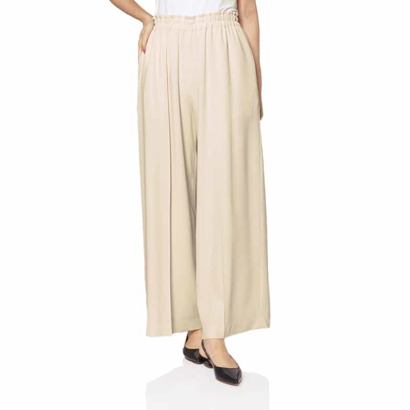 セットアップ ウォッシャブル ジョーゼット素材 ピンタックパンツ