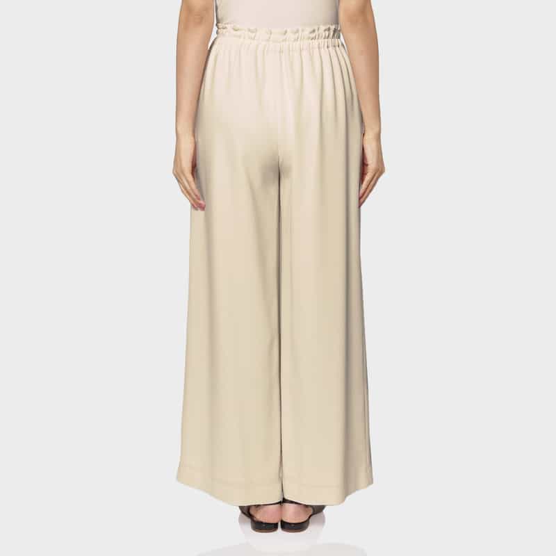 BARNEYS NEW YORK セットアップ ウォッシャブル ジョーゼット素材 ピンタックパンツ IVORY