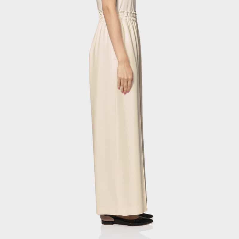 BARNEYS NEW YORK セットアップ ウォッシャブル ジョーゼット素材 ピンタックパンツ IVORY