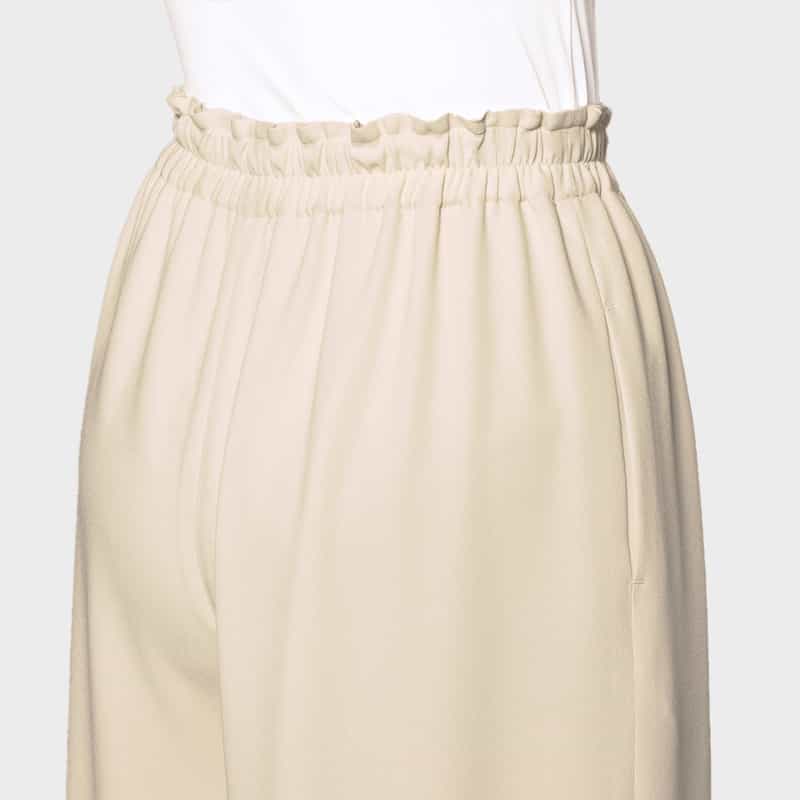 BARNEYS NEW YORK セットアップ ウォッシャブル ジョーゼット素材 ピンタックパンツ IVORY