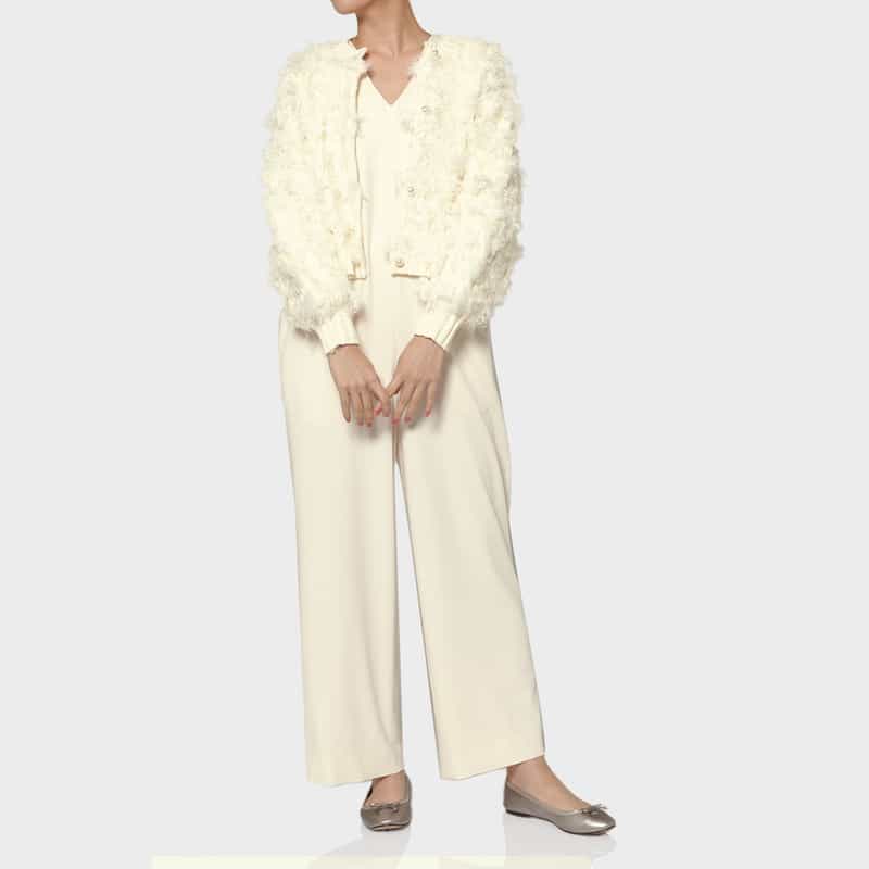 BARNEYS NEW YORK ウォッシャブル ジョーゼット素材オールインワン IVORY