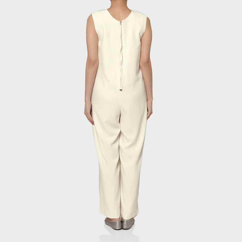 BARNEYS NEW YORK ウォッシャブル ジョーゼット素材オールインワン IVORY