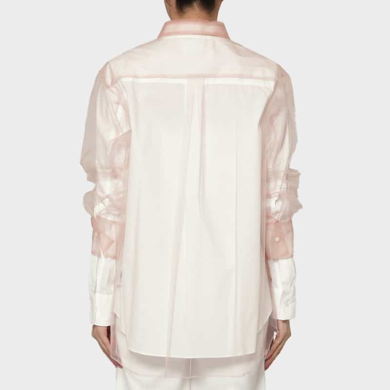 CHIKA KISADA CHIKA KISADA ＜チカ キサダ＞ チュールレイヤード キャット刺繍シャツ WHITE