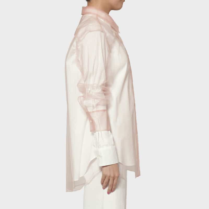 CHIKA KISADA CHIKA KISADA ＜チカ キサダ＞ チュールレイヤード キャット刺繍シャツ WHITE