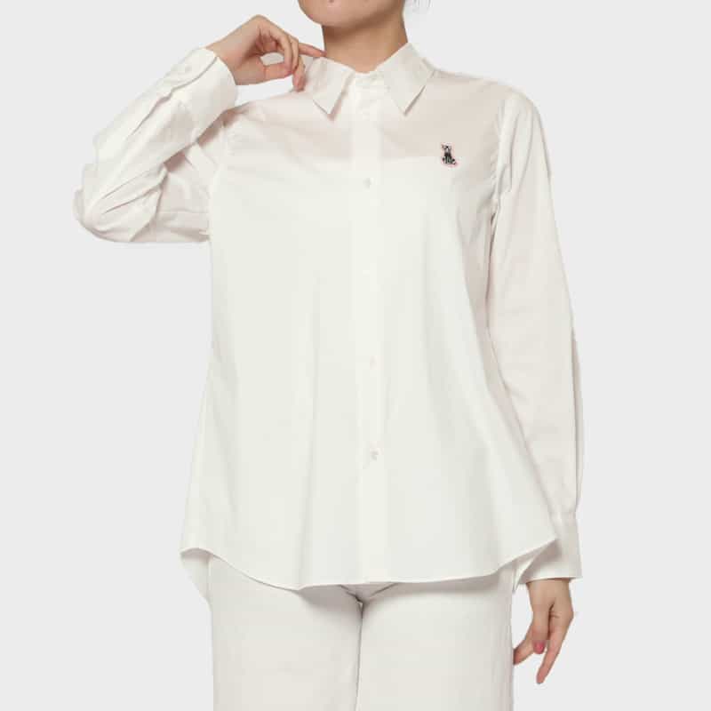 CHIKA KISADA CHIKA KISADA ＜チカ キサダ＞ チュールレイヤード キャット刺繍シャツ WHITE