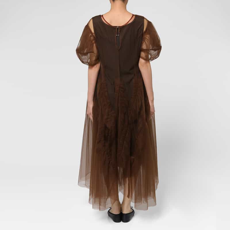 CHIKA KISADA CHIKA KISADA ＜チカ キサダ＞ チュール パフスリーブドレス （インナードレス付） BROWN