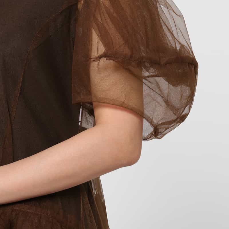 CHIKA KISADA CHIKA KISADA ＜チカ キサダ＞ チュール パフスリーブドレス （インナードレス付） BROWN