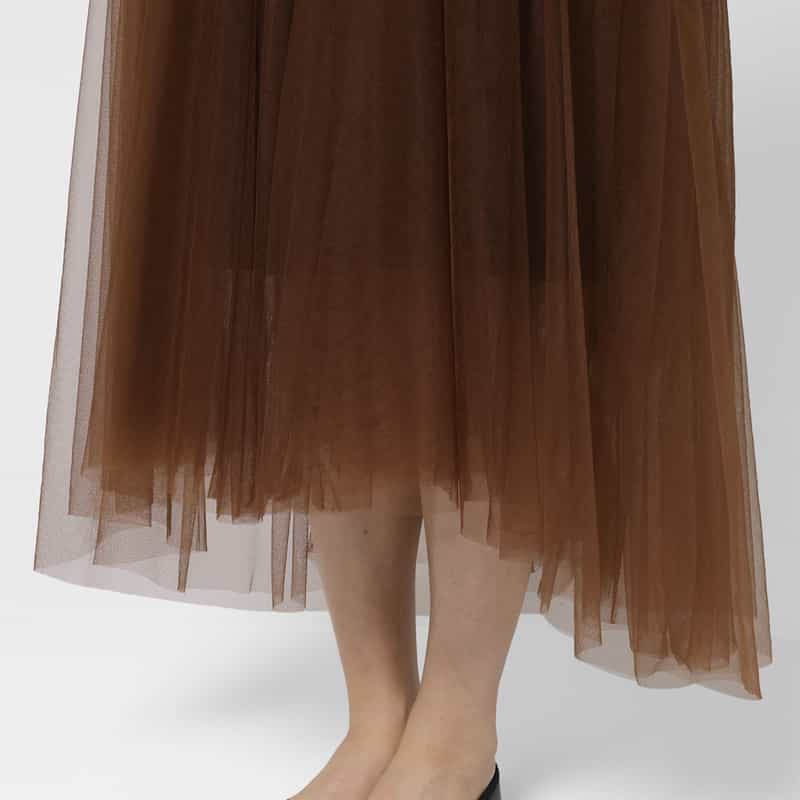 CHIKA KISADA CHIKA KISADA ＜チカ キサダ＞ チュール パフスリーブドレス （インナードレス付） BROWN